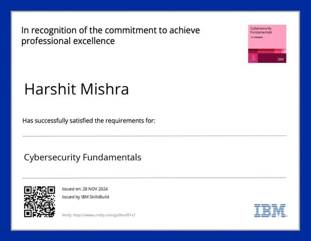 IBM Cybersecurity Certificate